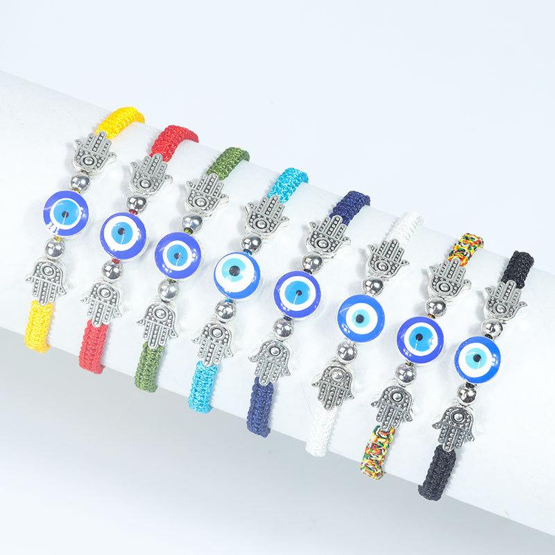 Handmade Adjustable Evil Eye Bracelet for Women - Fatima Demon Eye, Casual Style