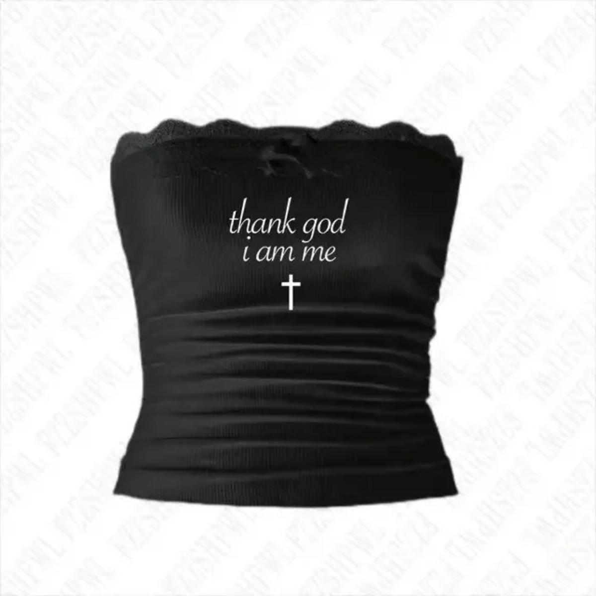 Black Pure Desire Print Design Short Fit Spring Summer Sexy Girl New Style Sexy Women s Tube Top Vest S