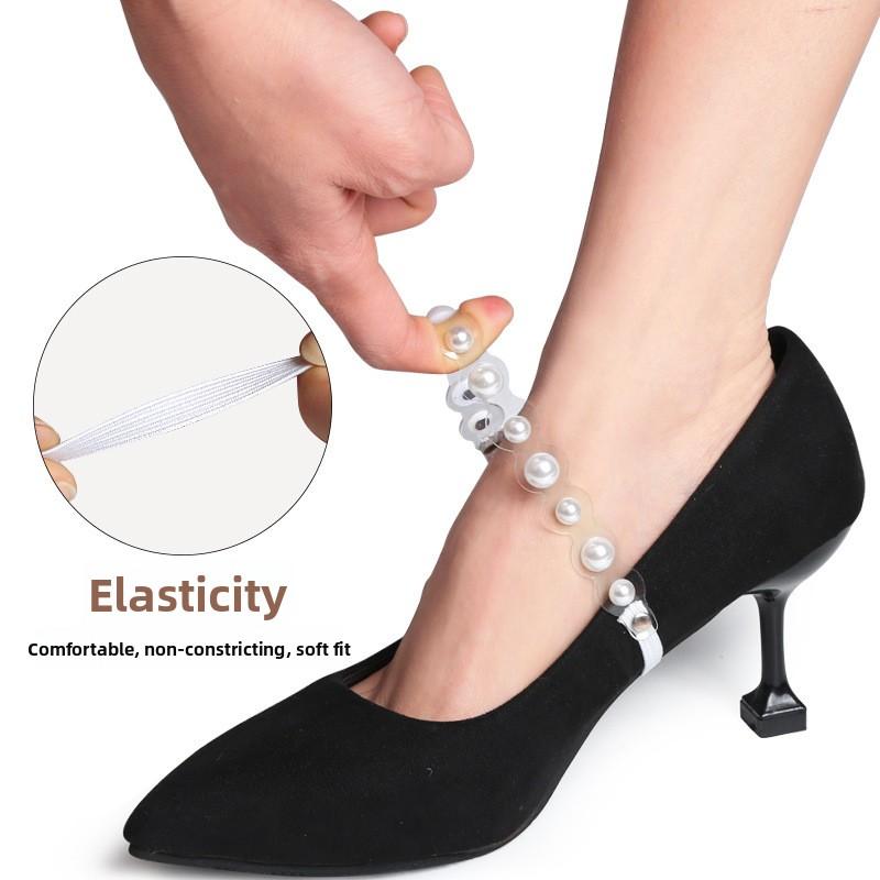 Transparent Pearl Bundle Shoelaces High Heels Anti-heel Not Heel Invisible Installation-free Elastic Elastic Fixed Shoelaces
