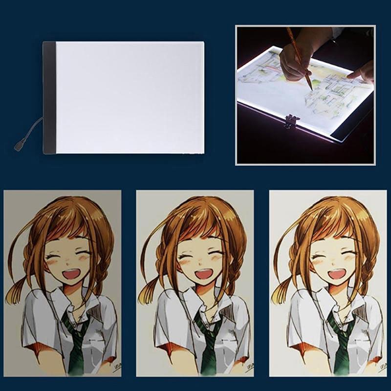 A5 Led Art Stencil Board Light Box Usb Tracing Drawing Table Adjustable Pad
