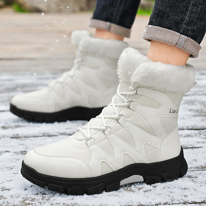 

Мужские черные походные ботинки, уличные зимние ботинки, белые ботинки для альпинизма, серые зимние ботинки для пустыни, большие размеры EU: 48 слоновая кость