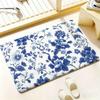 Blauw en wit porselein Vloermat Slaapkamer Woonkamer Flanellen Deurmat Antislip Woondecoratie