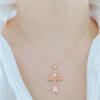 Purple Gold Cross Pendant, Colored Gold-Plated Rose Gold, Personalized Exquisite Necklace, Collarbone Chain.