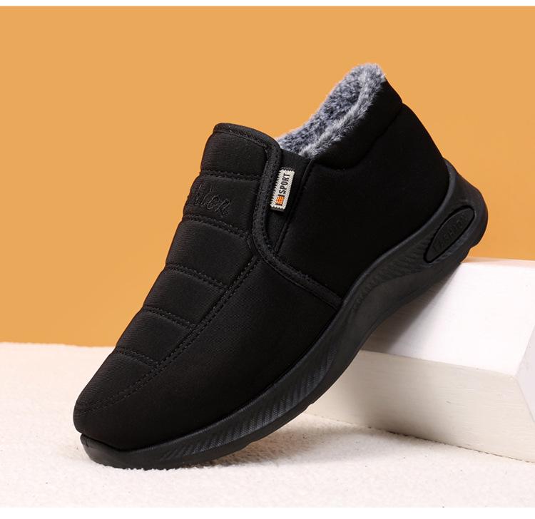 Winter Non-slip Warm Shoes for Men and Women - Thick, Velvet-lined, Waterproof, Cold-proof Cotton Shoes for Middle-aged and Elderly.