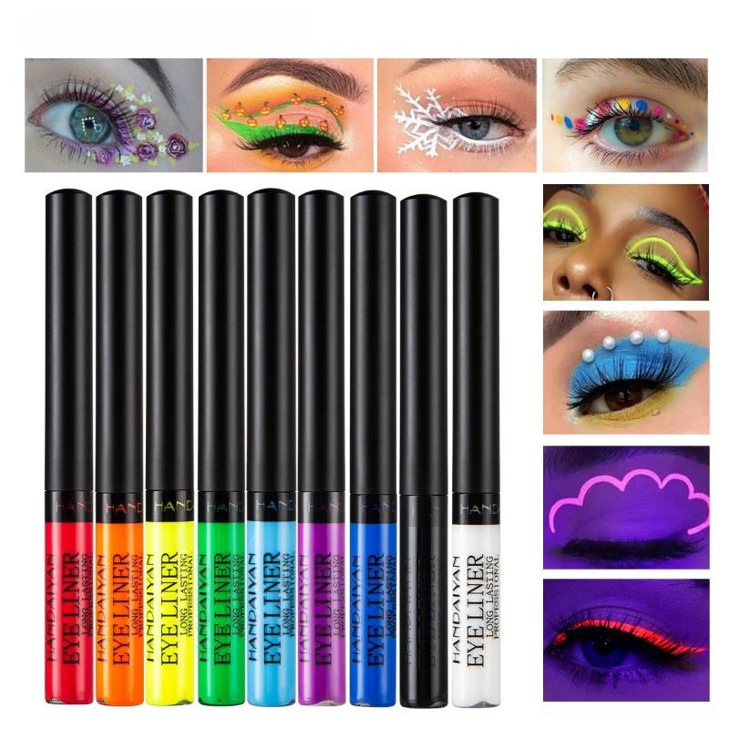 34-color Matte Quick-drying Long-lasting Non-bleeding UV Fluorescent Colored Eyeliner Liquid Pen