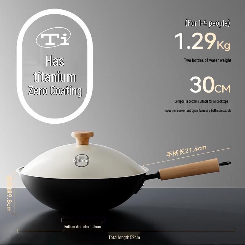 Maybaler Titanium Infused Non-stick Iron Wok