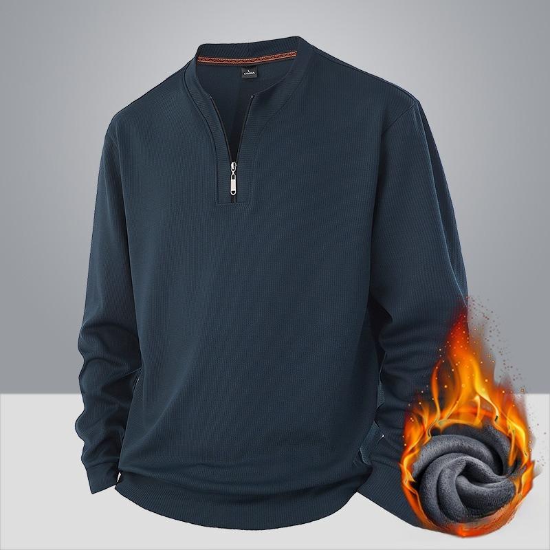 Men's Padded Warm Fashionable Versatile Large Size Heavyweight Sweater Soft Quality Fabric Round Neck Design Loose Casual Sports Long Sleeve