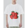 Oversized T Shirt Black Strawberry Print Casual Wear for Men and Women Summer Outfit Streetwear Fashion Trendy Top