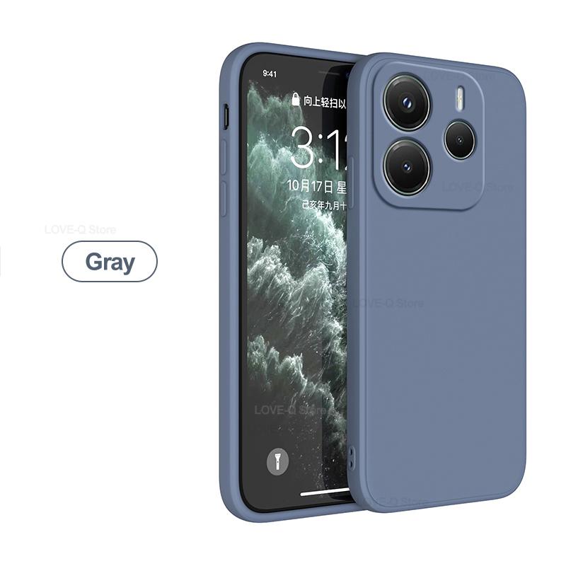 

Для Redmi Note 14 Pro Plus чехол жидкий силиконовый мягкий TPU чехол для Xiaomi Redmi Note 14 Note14Pro Plus Note14 Pro 4G 5G чехол для телефона Redmi Note 14 5G серый