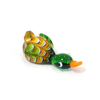 Schattige Glazen Eend Mini Figuurtjes Kleurrijk Cartoon Dier Klein Standbeeld Ambacht Ornament Huis Feeëntuin Pasen Micro Landschap Decor