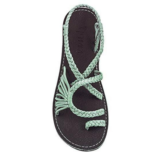 Plus Size Women's Summer Beach Rope Knot Thong Sandals