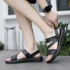 2025Men's Sandals Outdoor Mens Slippers Comfortable Beach Casual Shoes Non-slip Breathable Roman Shoes Flip-Flop Garden Shoes