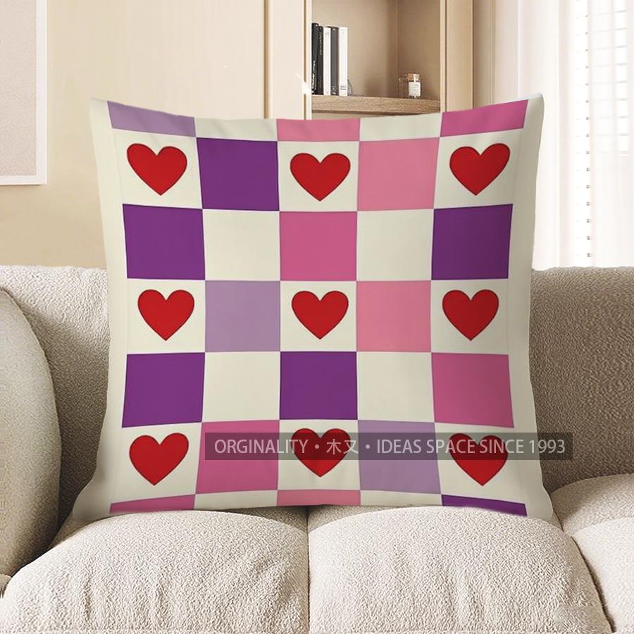 Home Decor Love Heart Pattern Throw Pillow Cover Pattern Cushion Cover Suitable For Sofa Bedroom Car Pillow Cover