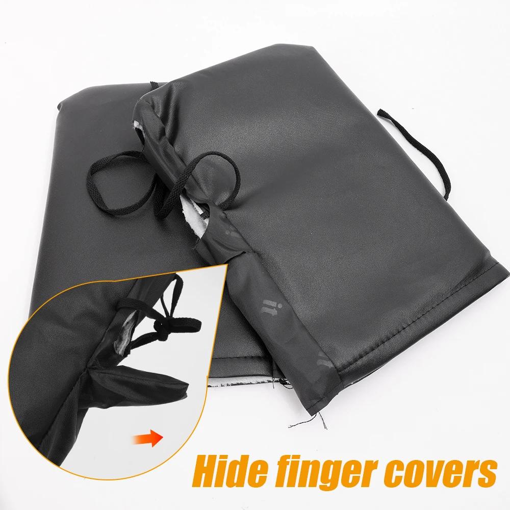 Motorcycle Scooter Thick Warm Handlebar Muff Grip Handle Bar Muff Rainproof Riding Protective Winter Warmer Thermal Cover Gloves