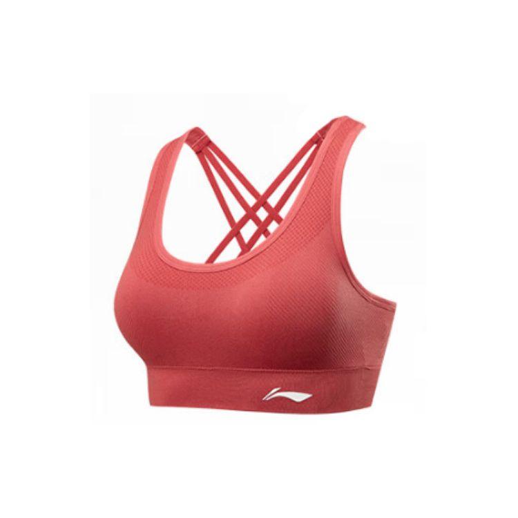 

Li Ning Logo Print Sports Bra Women Sports Bra Guava-Red YUBT012-3 XL