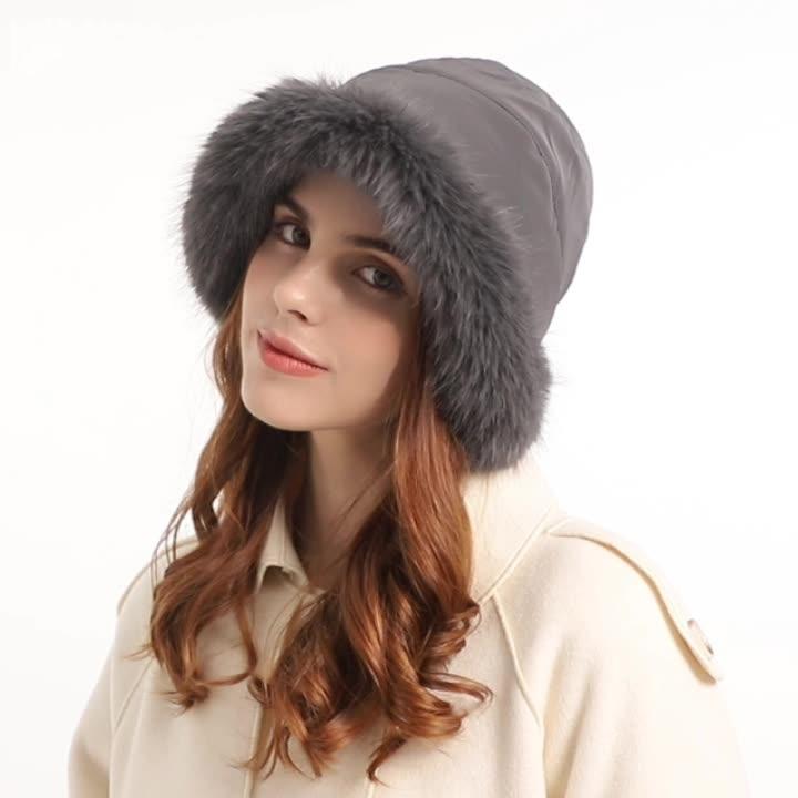 Sombrero de Cubo Grande y Esponjoso de Piel Sintética 2023 para Mujer, Lujoso Sombrero de Pescador de Felpa, Cálido Sombrero de Invierno, Grueso para Día Frío y Nevado, Sombrero Panamá