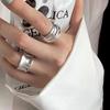 2PCS 925 Silver Ring for Women Jewelry Wide Simple Open Ring Vintage Handmade Ring Allergy for Party Birthday Gift