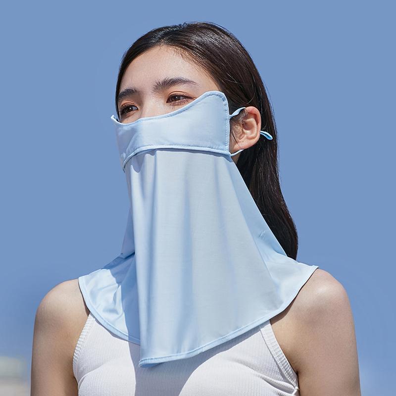 Ice Silk Cycling Bandana Face Cover Half Mask Hang-Ear Ice Silk Neck Gaiter Cool Tube Scarf Sport Running Hiking Hunting