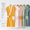 Naynfenl Gauze Pajamas Men's Women's Bathrobe Cotton After-Bath Pocketed Unisex Loungewear Jinbei Yukata Plus Size Blue 2XL