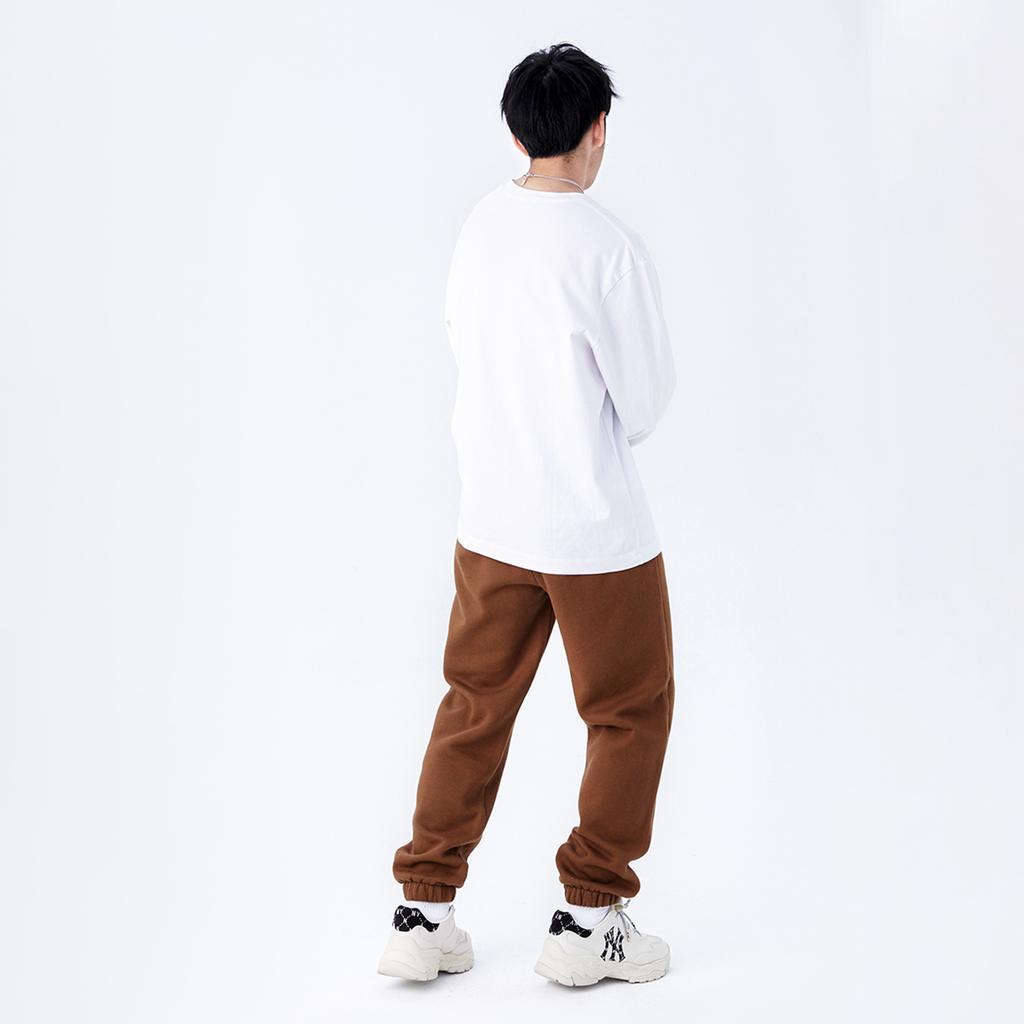 New MLB Base Logo Knitted Sweatpants Unisex Brown 3APT00216-43BRS