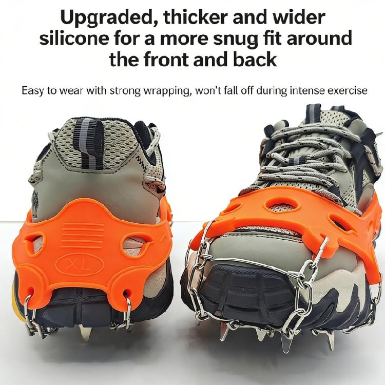 Outdoor Winter Hiking Climbing Snow Spikes Crampons Cleats Stainless Steel Ice Gripper Spikes 19 Tooth Ice Claws
