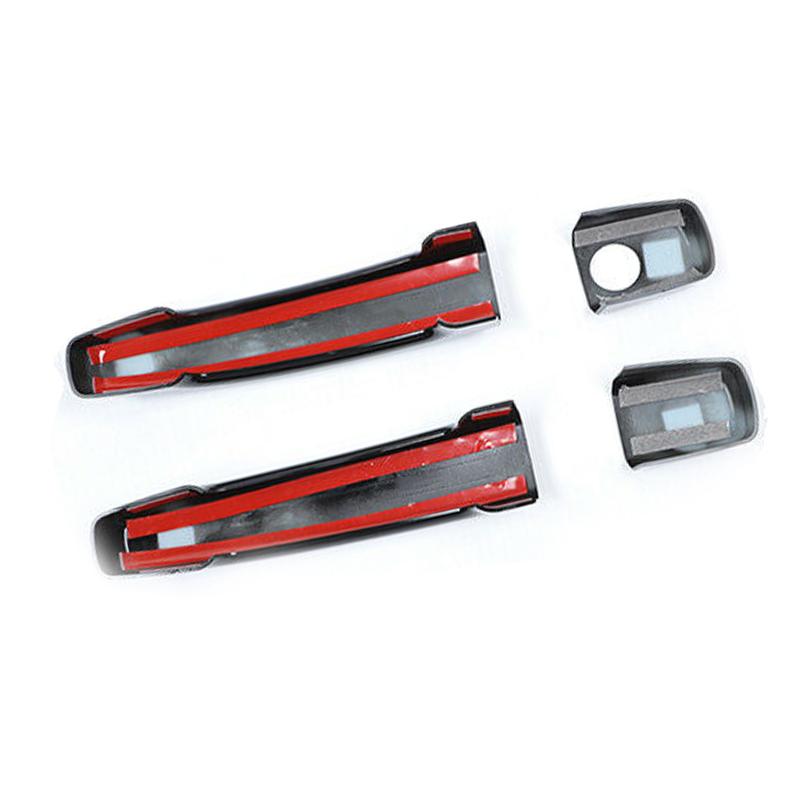 1 Pair Car Exterior Left Right Side Door Handle Cover Trim Cap Set Fit for Chevrolet Camaro 2010-2012 2013 2014 2015 Black ABS