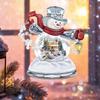Snowman Santa Claus Wall Clings Stickers Music Box Christmas Stickers Window Glass Decor Waterproof Decals
