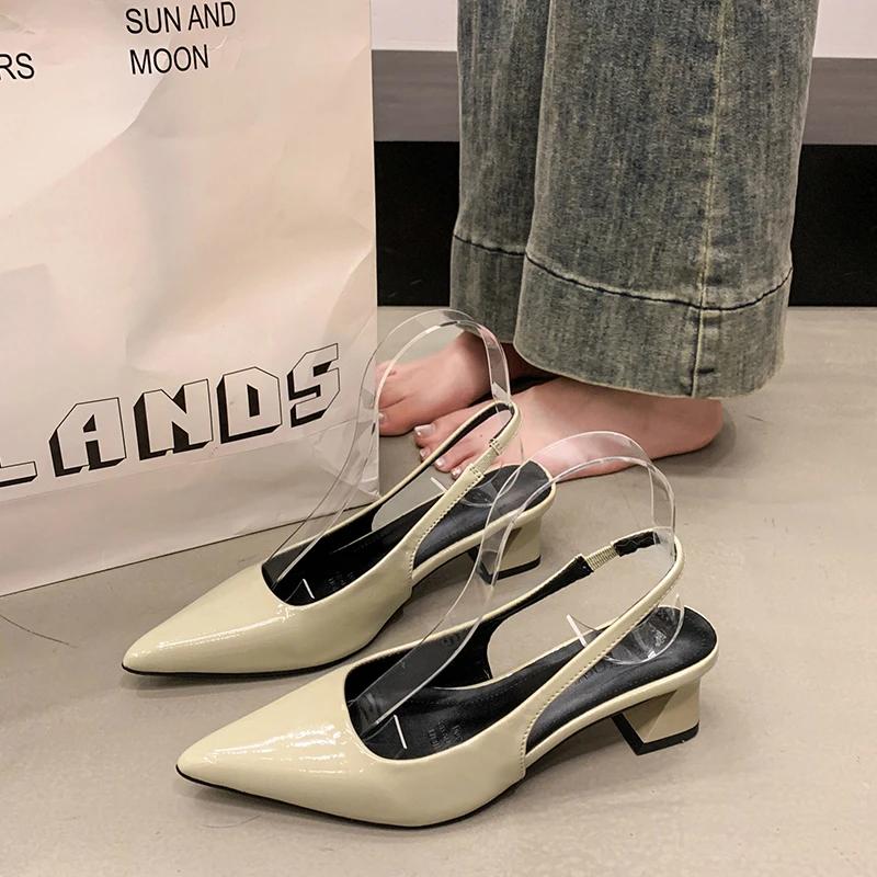 Summer New Pointed High Heels Women's Sandals Casual Shallow Mouth Shoe Fashion Elegant Ladies Shoes Zapatillas Mujer