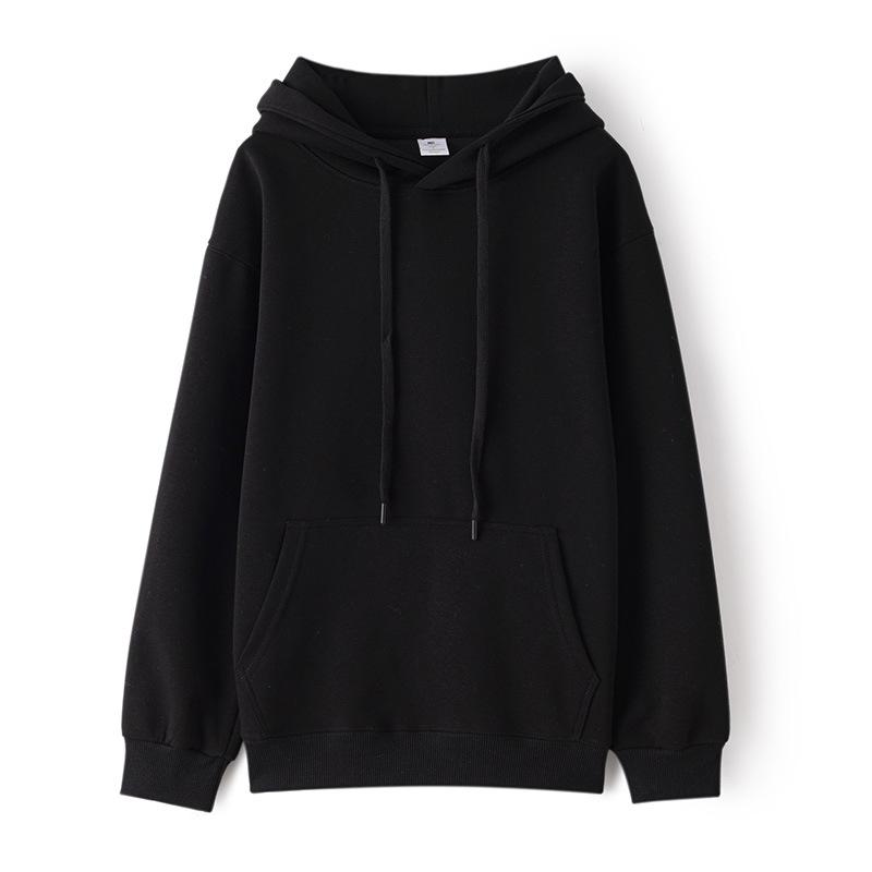 Unisex Plus Size Cotton Hoodie - Warm, Loose, Double-Layered Sweatshirt for Autumn & Winter