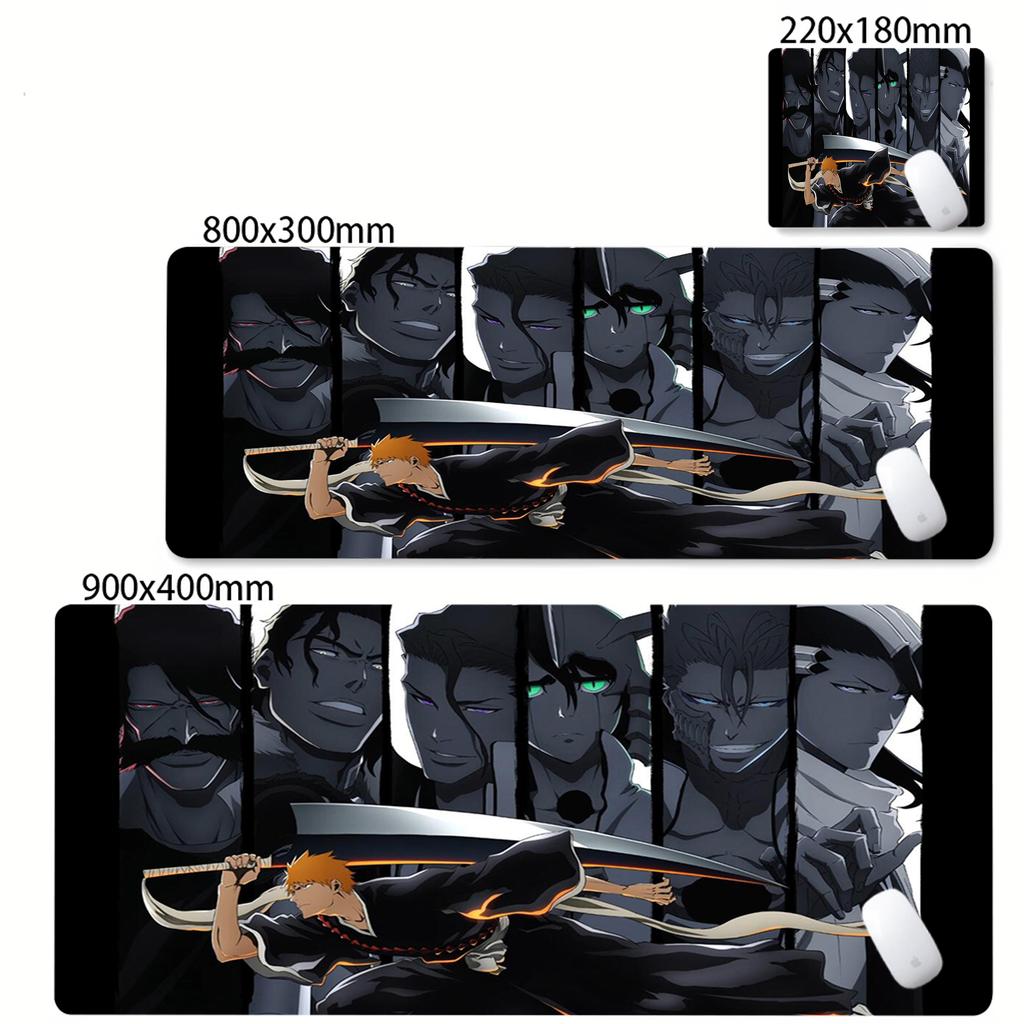 Large Mouse Pad Black White Anime BLEACH Mause Mats Gaming Accessories Office Gamer Keyboard Desk Mat Kurosaki Ichigo Mousepad
