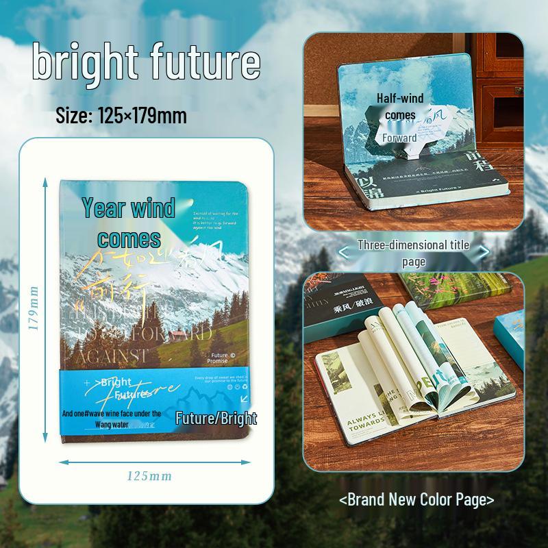 New Year Gift Box: Notebook Set for Students - Diary & Simple Planner with Hot Stamping