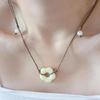 Collana a Catena per Clavicola con Ciondolo a Fiore Novel Europeo e Americano, Versatile