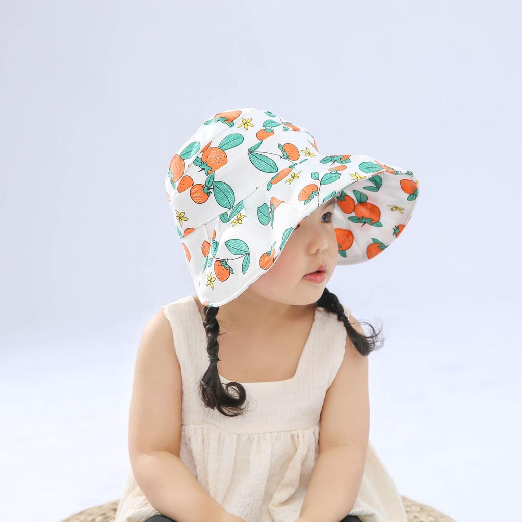 Cartoon Kinder Sonnenhut im koreanischen Stil mit breiter Krempe und Nackenschutz