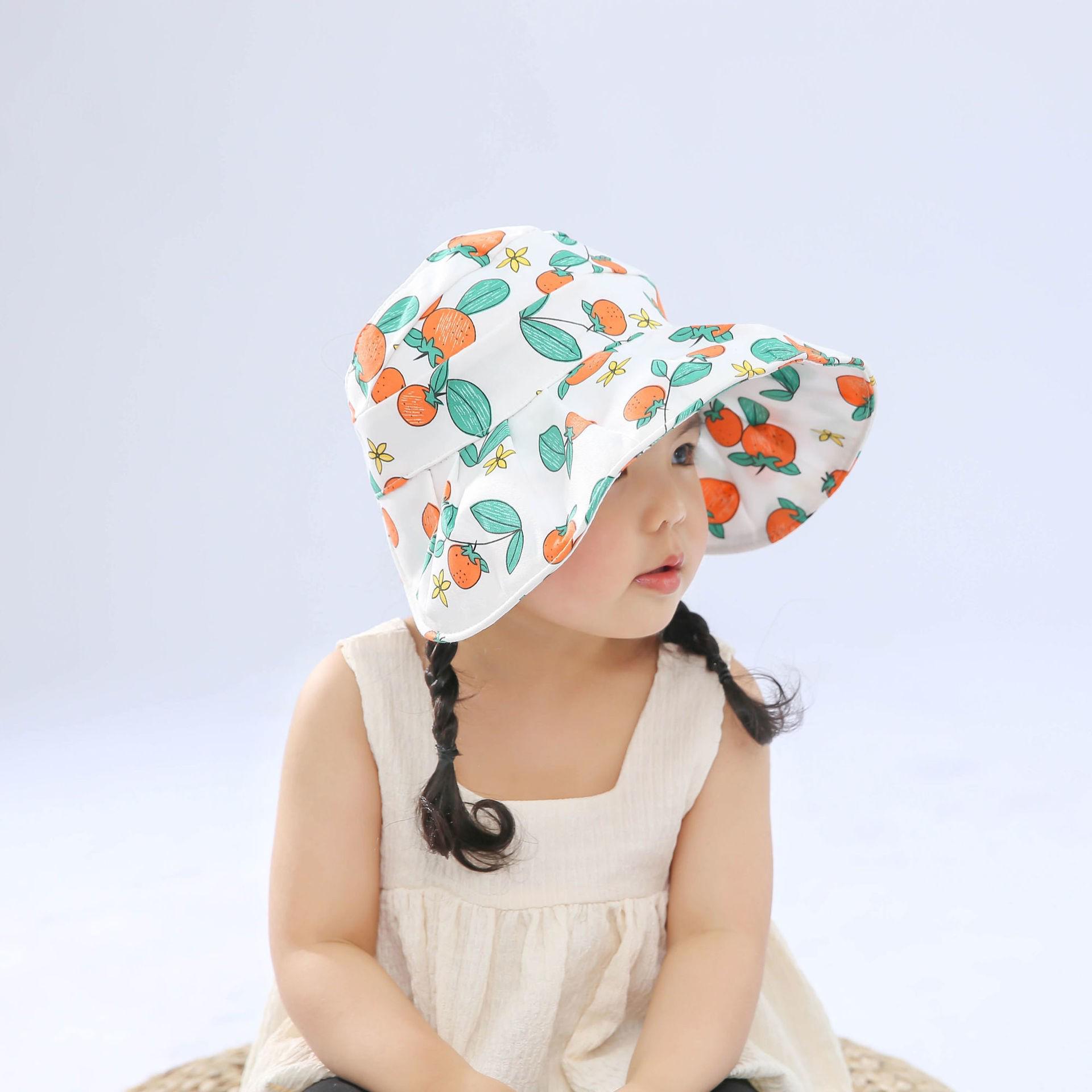 

Мультяшная детская шляпа от солнца с широкими полями и защитой шеи в корейском стиле One Size