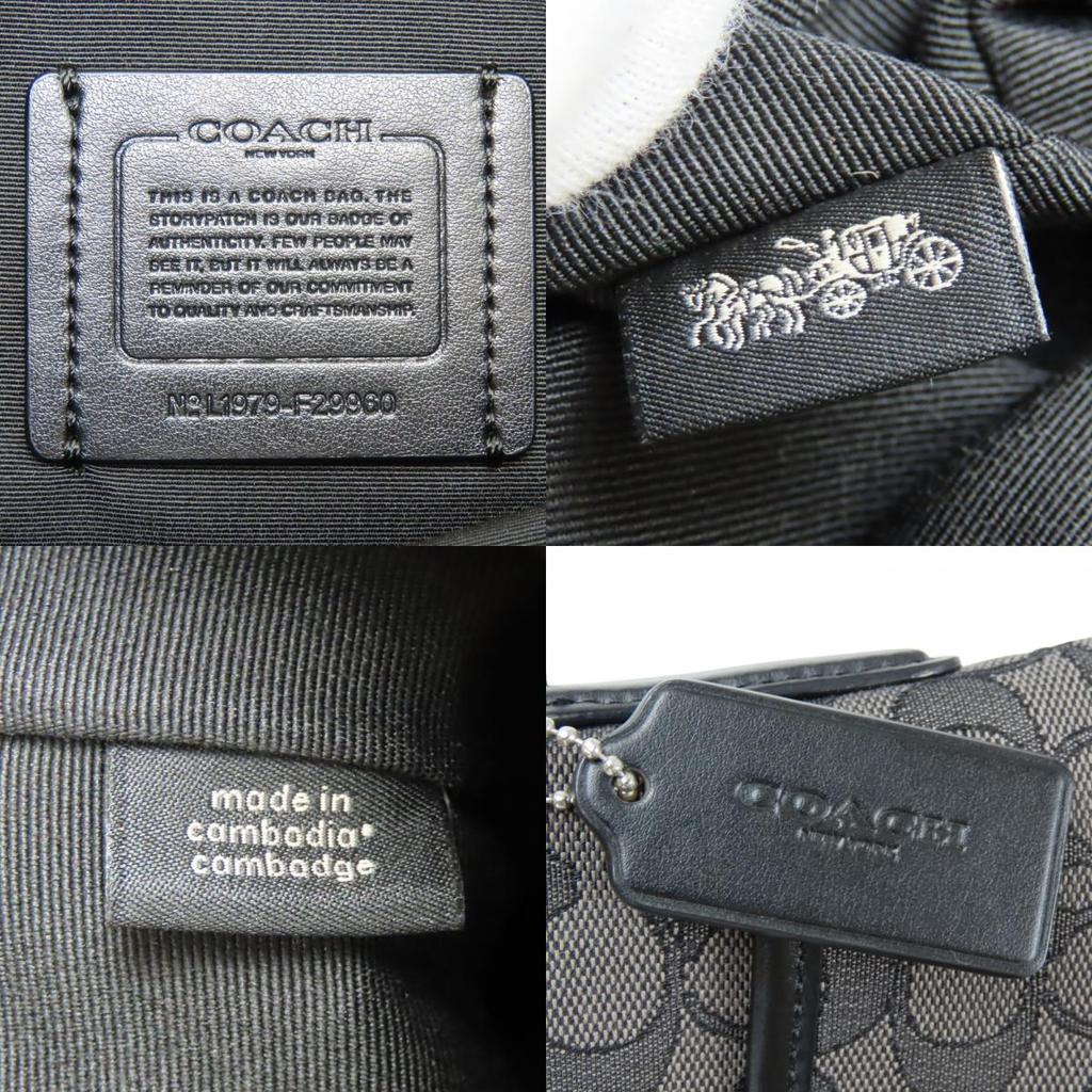 Used COACH Shoulder Bag F29960 Signature Canvas/leather Gray Black Casual