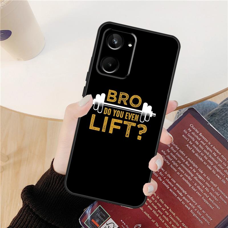 Motivational Gym Fitness Case For Realme GT 6 6T 5 GT7 Pro 10 11 12 13 14 Pro Plus C53 C51 C21Y C25S C55 C67 C61 C75