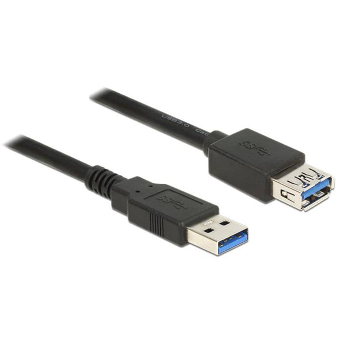 Rallonge De Câble USB DELOCK - USB Type A (M) Vers USB Type A (F) - 50 Cm - Noir