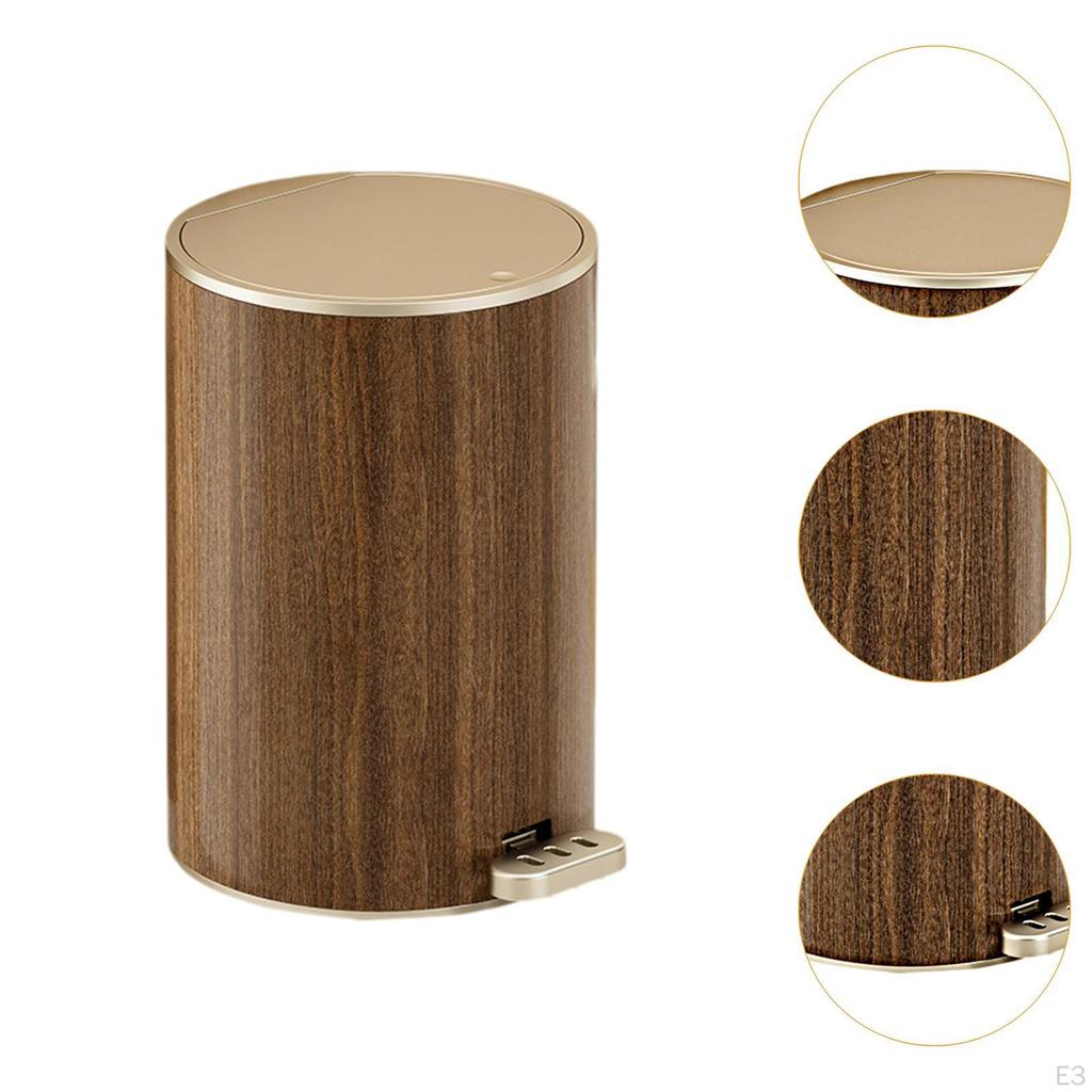 Koš na odpadky s dřevěným dekorem, elegantní přenosný koš na toaletní papír, odpadkový koš pro