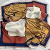 Luxury Fashion Print Square Scarf Women Satin Feel Scarves Bandana Hijab Neckerchief Shawl Kerchief Hair Band Foulard Lady