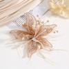 Sequin Lace Feather Hair Clip Mesh Beads Flower Hairpin Headwear Edge Clip Bridal Wedding Headwear Party Hair Accessories