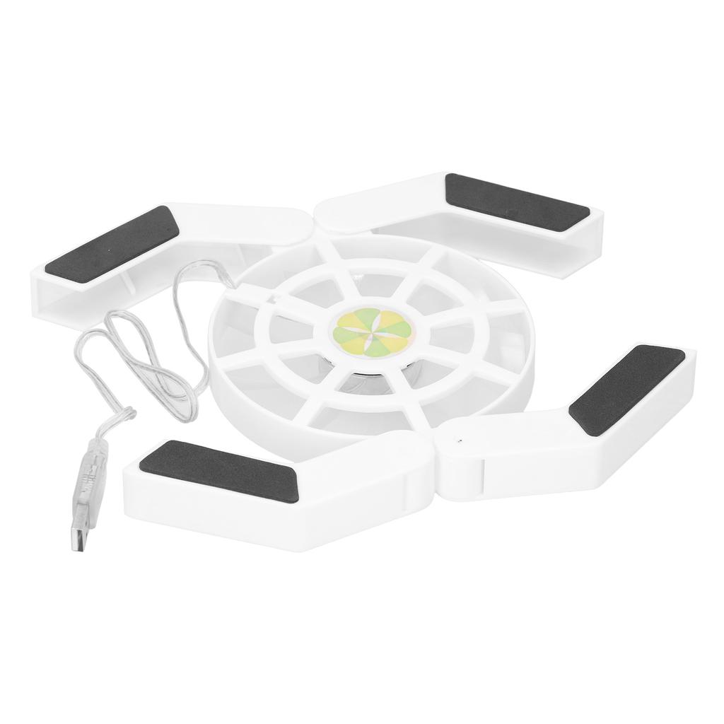 Laptop Cooler Pad with Luminous Large Fan USB Notebook Computer Foldable Stand DRS08(White )