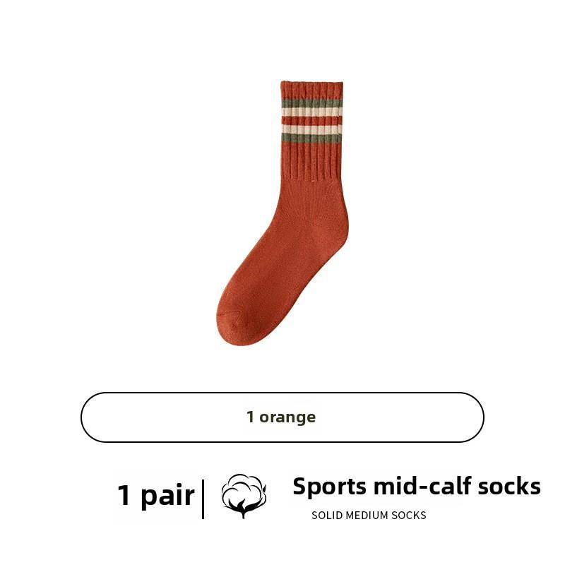 

Мужские осенне-зимние теплые бархатные и толстые цилиндрические носки из чистого хлопка с махровой подошвой 1 pair оранжевый