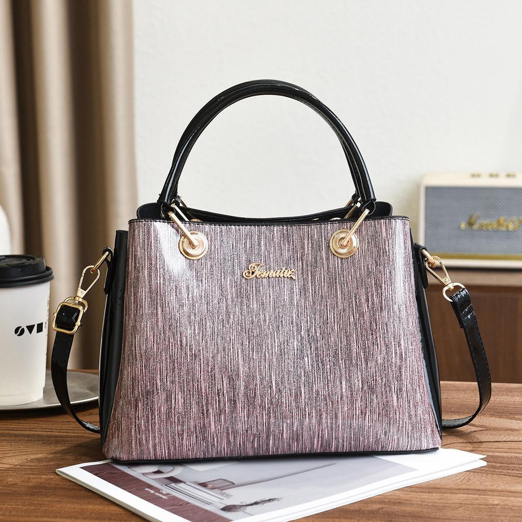2026 Modische Neue Handtasche Damen Lackleder Tasche für Frauen mittleren Alters Muttertasche Umhängetasche