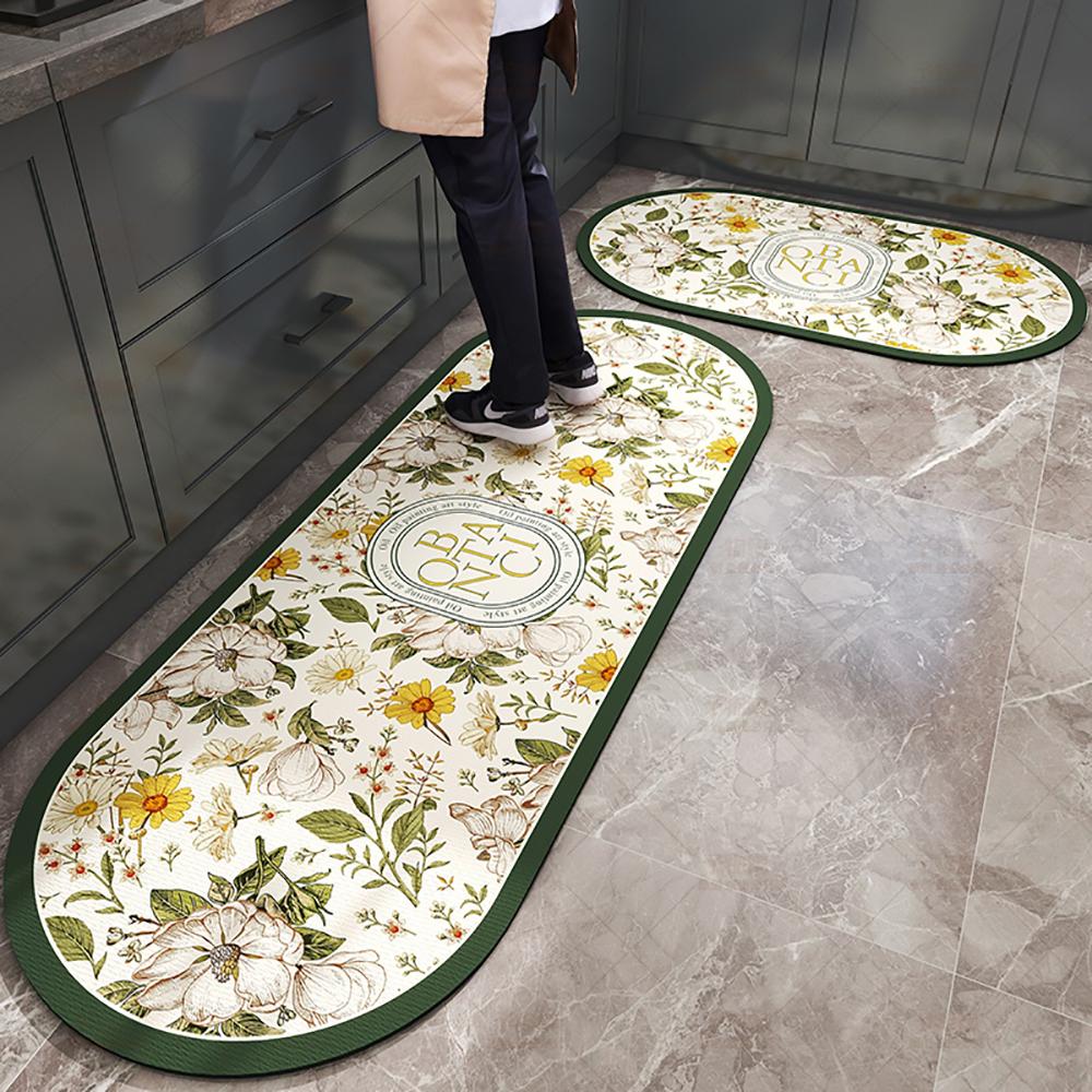 Absorbent Kitchen Rug Non-slip Floor Mat Absorb Oil Kitchen Long Area Rug Bedroom Carpet Entrance Doormat Home Decor Room Tapis