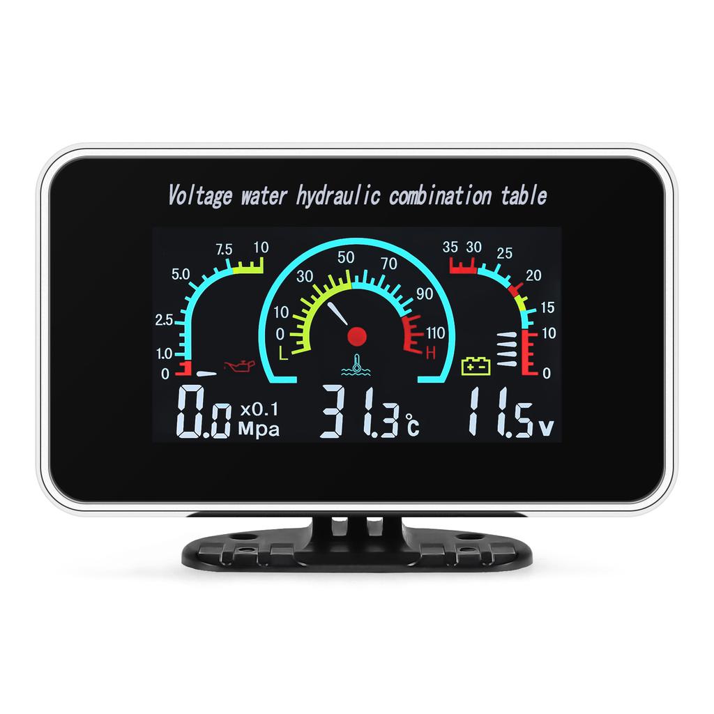 4 In 1 LCD Car Digital Water Temp Oil Pressure Voltmeter Fuel Level Gauge Meter Oil Pressure Sensor + Water Temperature Sensor