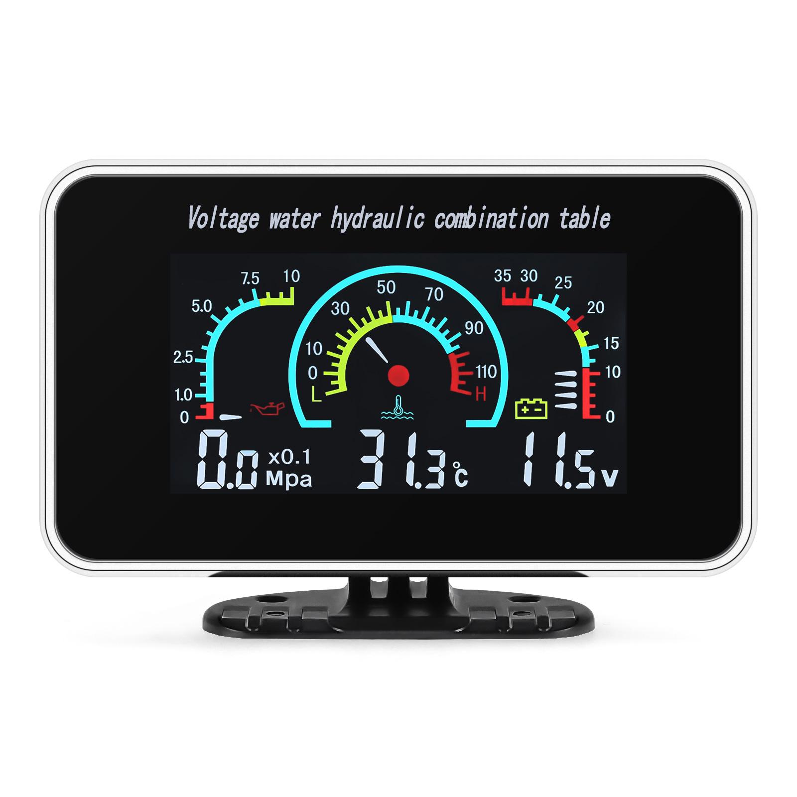 

Универсальный 3 в 1 цифровой вольтметр, часы давления масла, измеритель температуры воды, приборы, указатели уровня топлива для двигателя автомобиля, грузовика