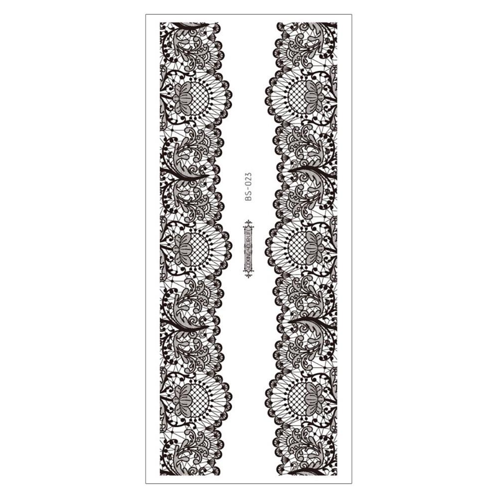 Waterproof Black Lace Thigh Garter Henna Temporary Tattoo Stickers
