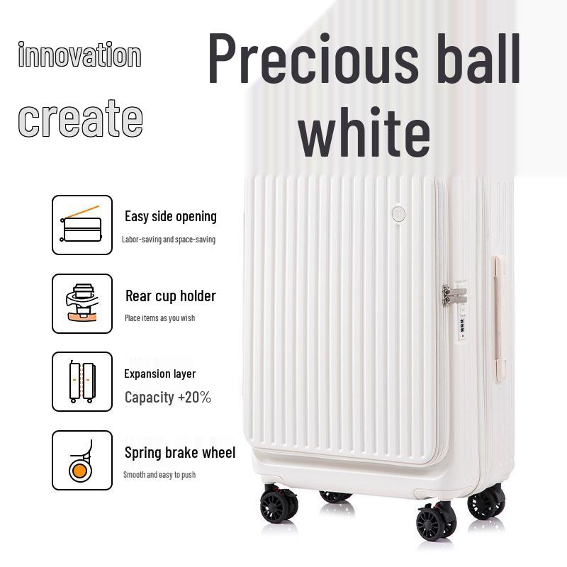 

Expandable Side-Opening 20-Inch Travel Trolley Case - Unisex Carry-On Leather Suitcase 20-inch deep compartment [carry-on]