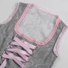 Spring/Summer 2025 European and American Women's Maid Costume Beer Girl Lace-Up Dress Set