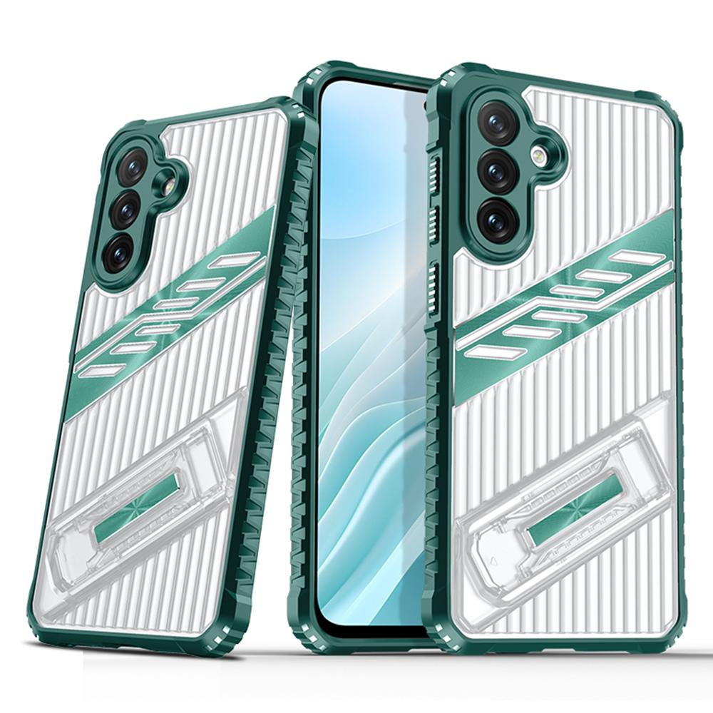 For Samsung Galaxy A35 5G Case Folding Kickstand PC+TPU Anti Drop Phone Cover